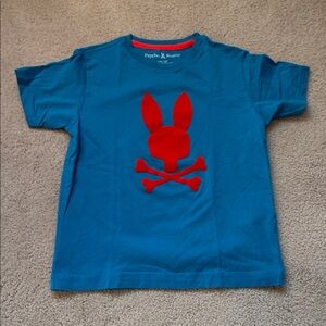 Psycho Bunny Kids Teal T-Shirt with Red Bunny Logo